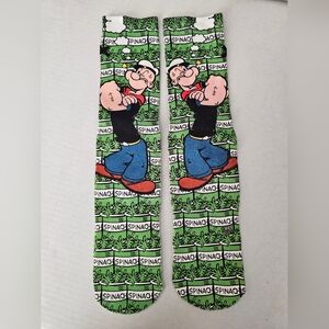Cool Socks, Popeye Cartoon Character Men's Fun Novelty Crew Socks